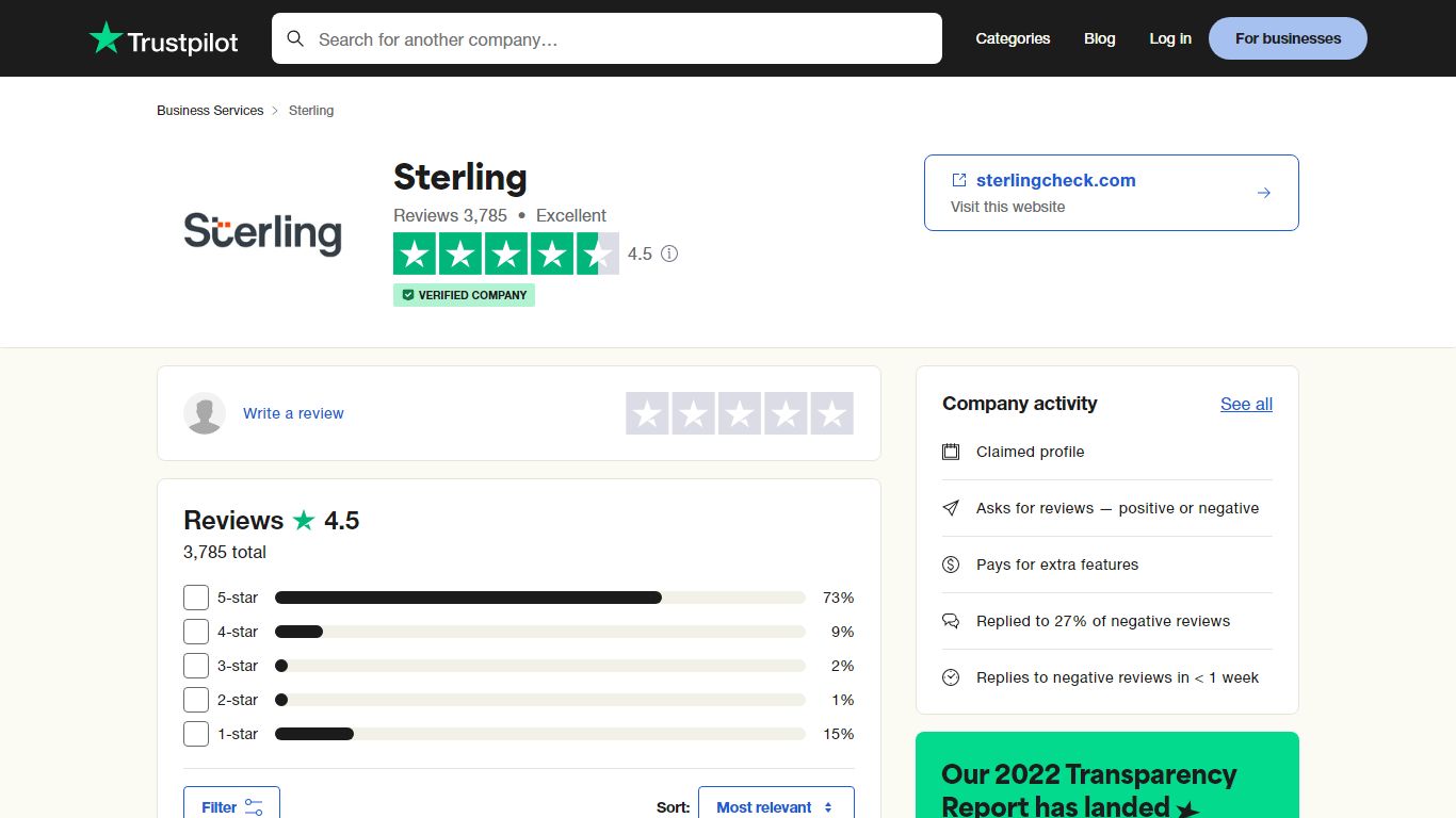 Sterling Reviews | Read Customer Service Reviews of sterlingcheck.com